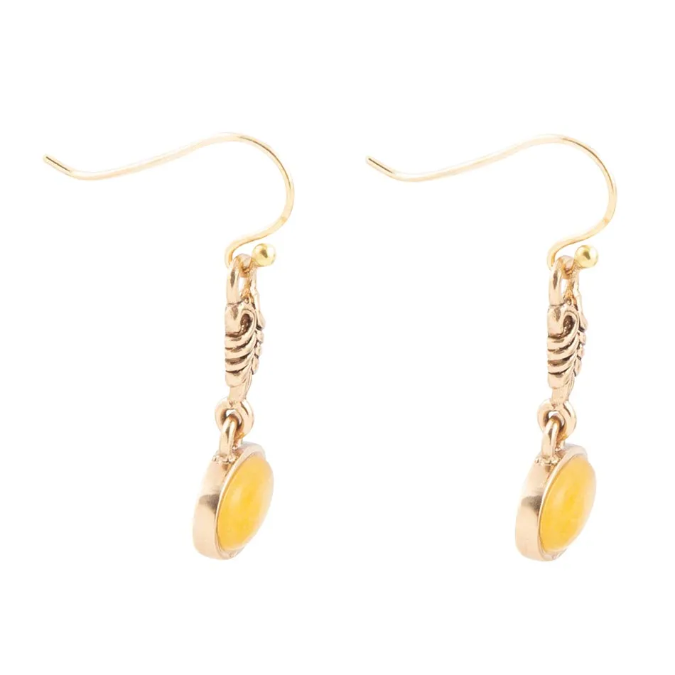 Harmony Orange Quartz Golden Drop Earrings sold by Barse product image thumbnail 4