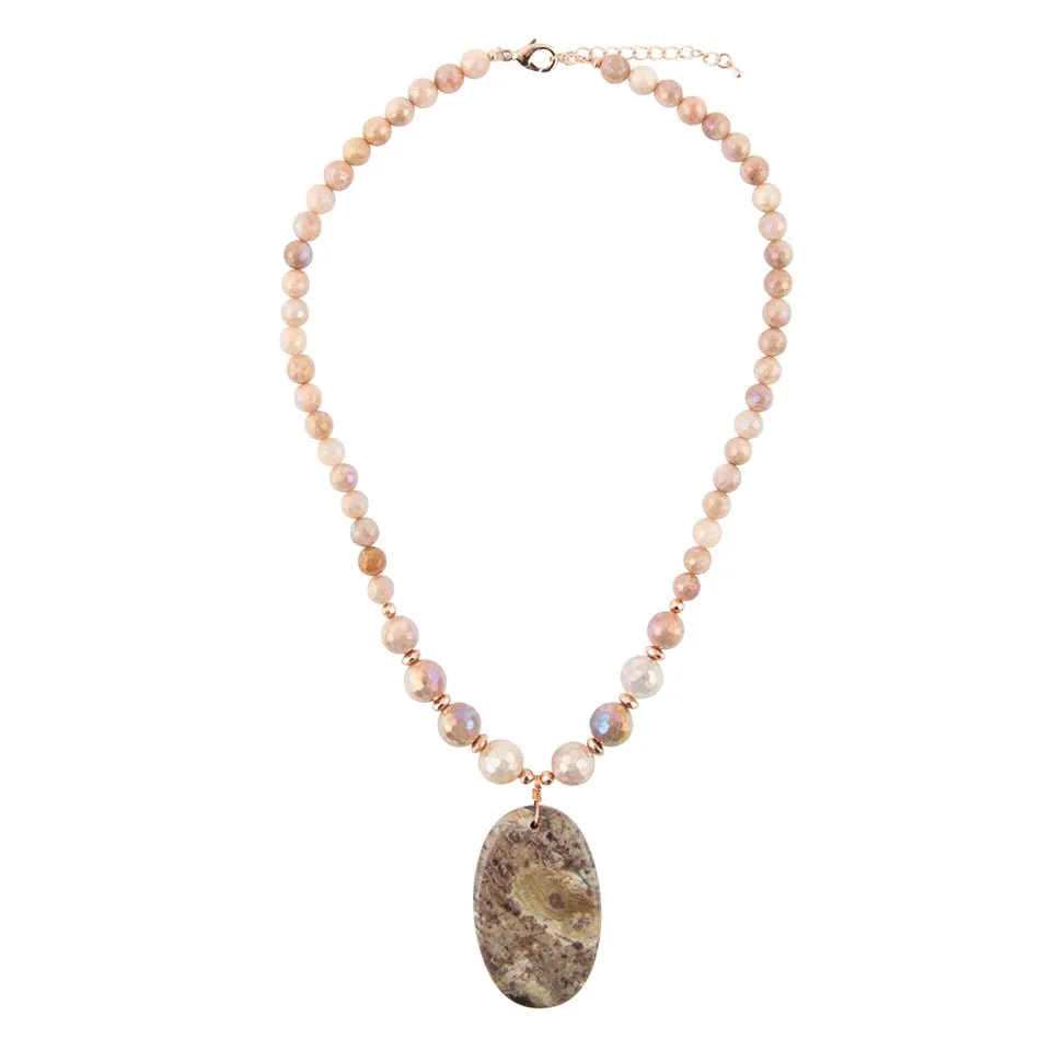 Jasper Slab in Pink Necklace sold by Barse product image thumbnail 4