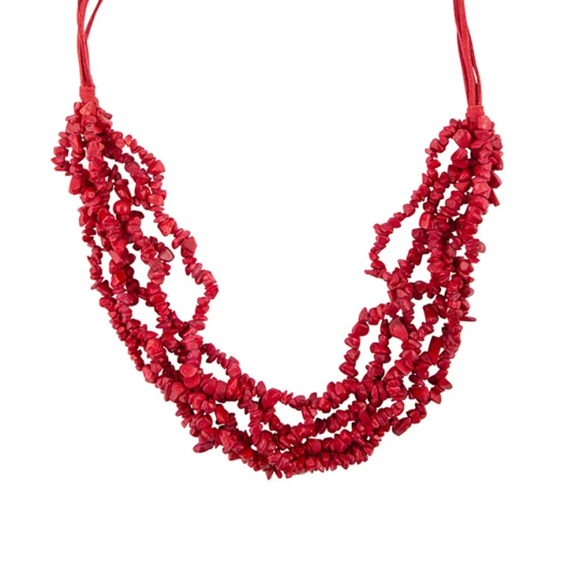 Six Strand Red Magnesite Necklace sold by Barse