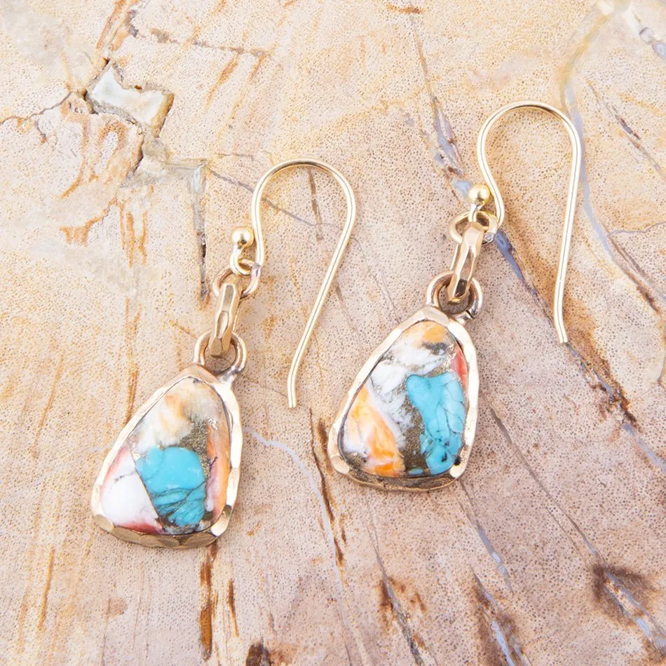 Turquoise and Spiny Oyster Matrix and Bronze Earrings sold by Barse product image thumbnail 2