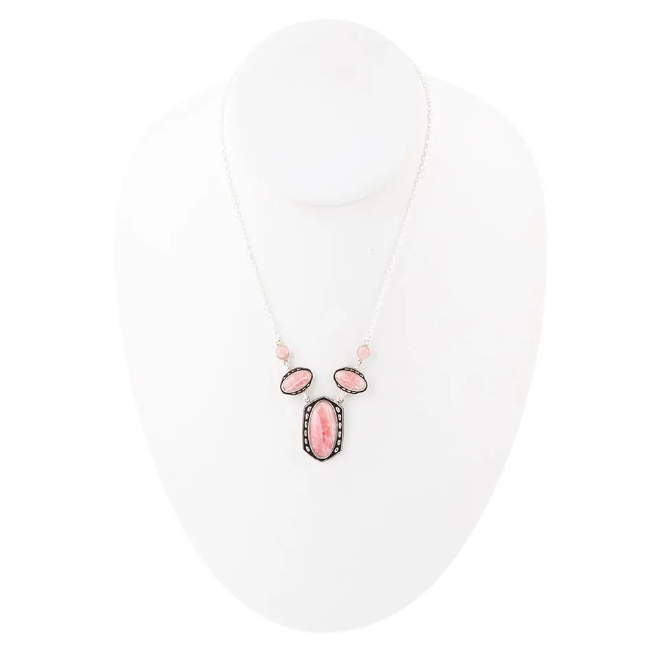 Shielded Pink Rhodonite and Sterling Silver Necklace sold by Barse product image thumbnail 4