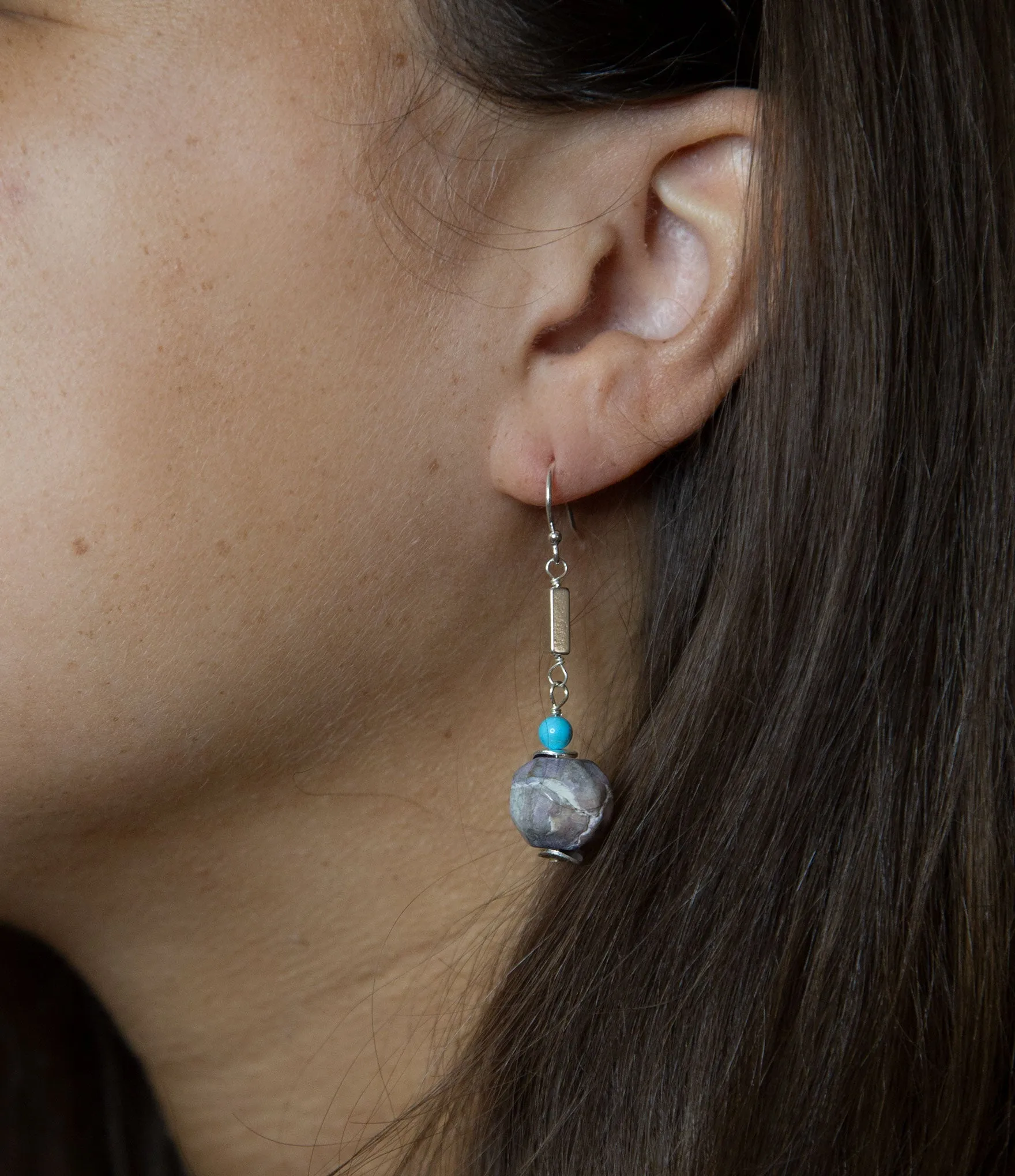 Purple Agate Chucky Sterling Silver Drop Earrings sold by Barse product image thumbnail 2