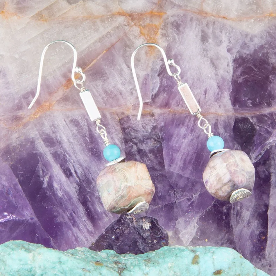 Purple Agate Chucky Sterling Silver Drop Earrings sold by Barse product image thumbnail 3