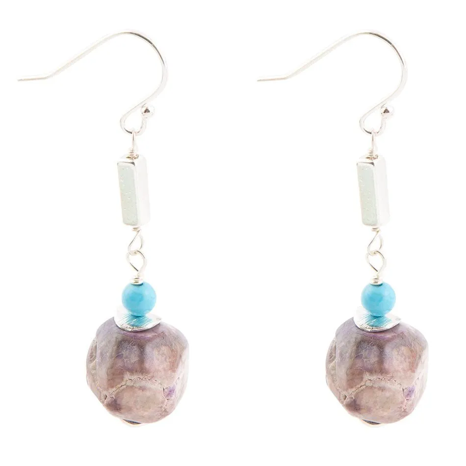 Purple Agate Chucky Sterling Silver Drop Earrings sold by Barse product image thumbnail 4