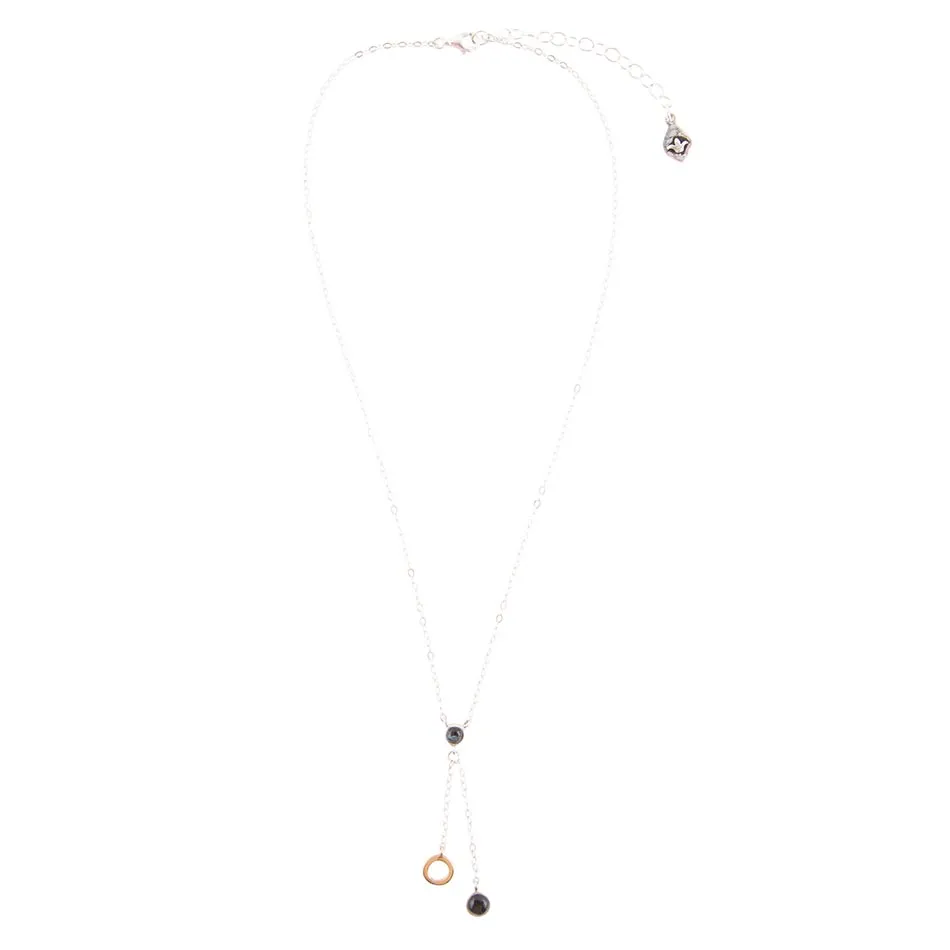 Circle Two-Toned Grey Labradorite Sterling Silver Necklace sold by Barse product image thumbnail 4