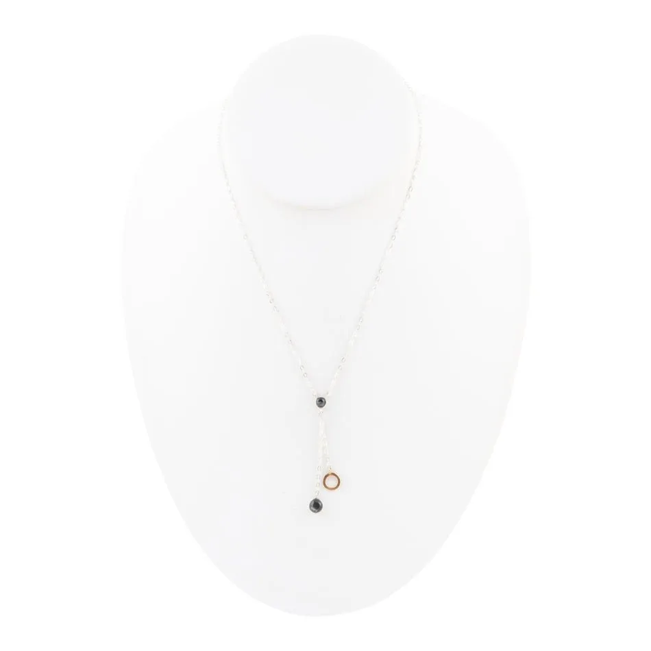 Circle Two-Toned Grey Labradorite Sterling Silver Necklace sold by Barse product image thumbnail 3