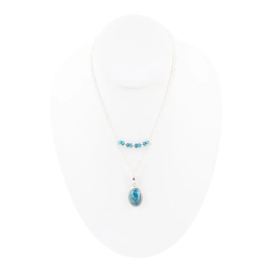 Layered Blue Apatite and Sterling Silver Necklace sold by Barse product image thumbnail 3