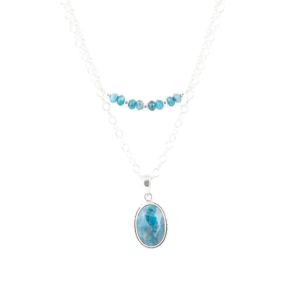 Layered Blue Apatite and Sterling Silver Necklace sold by Barse