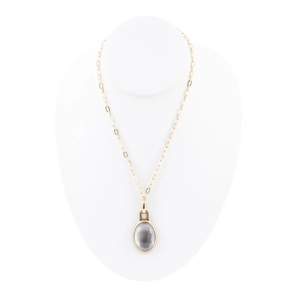 Black Mother of Pearl Golden Pendant Necklace sold by Barse product image thumbnail 3