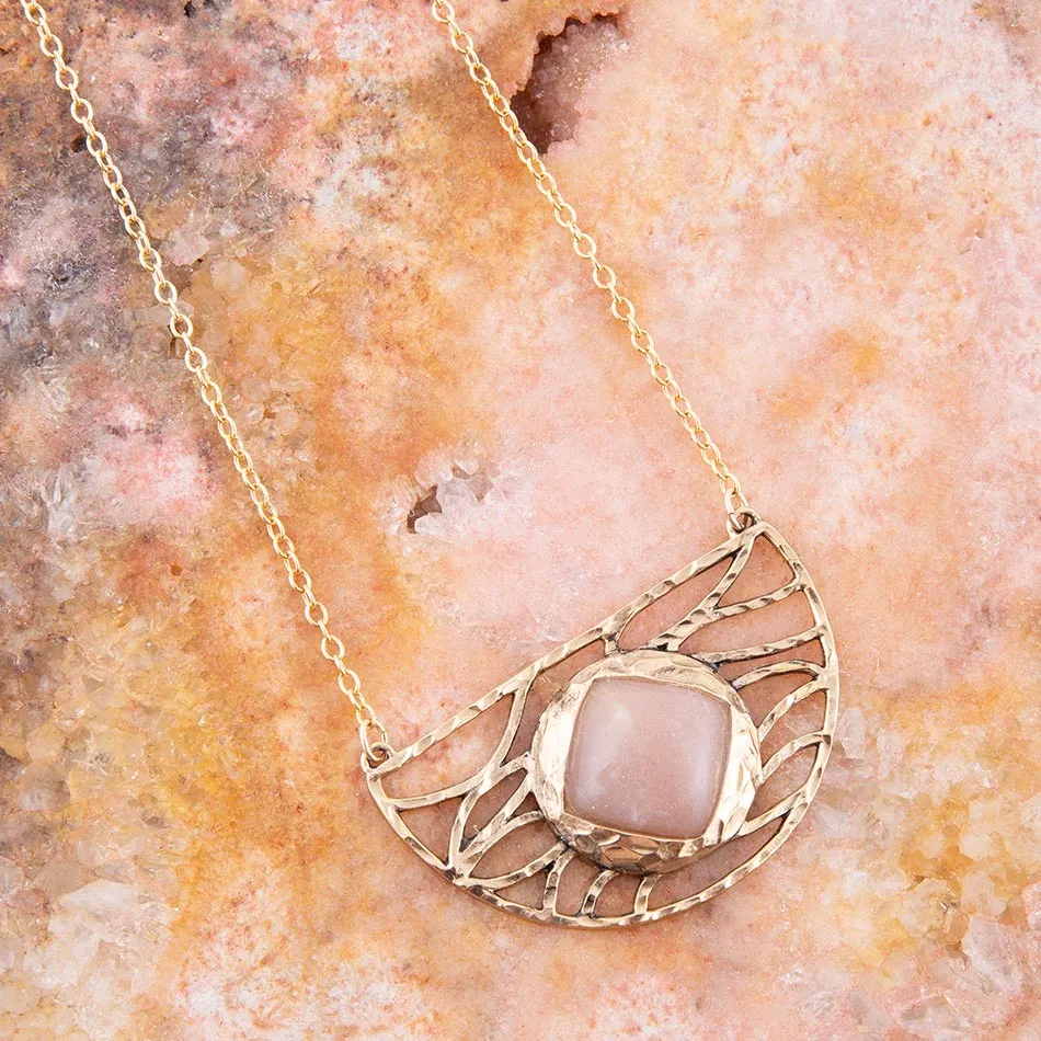 Terra Pink Peach Moonstone and Golden Bronze Necklace sold by Barse product image thumbnail 2