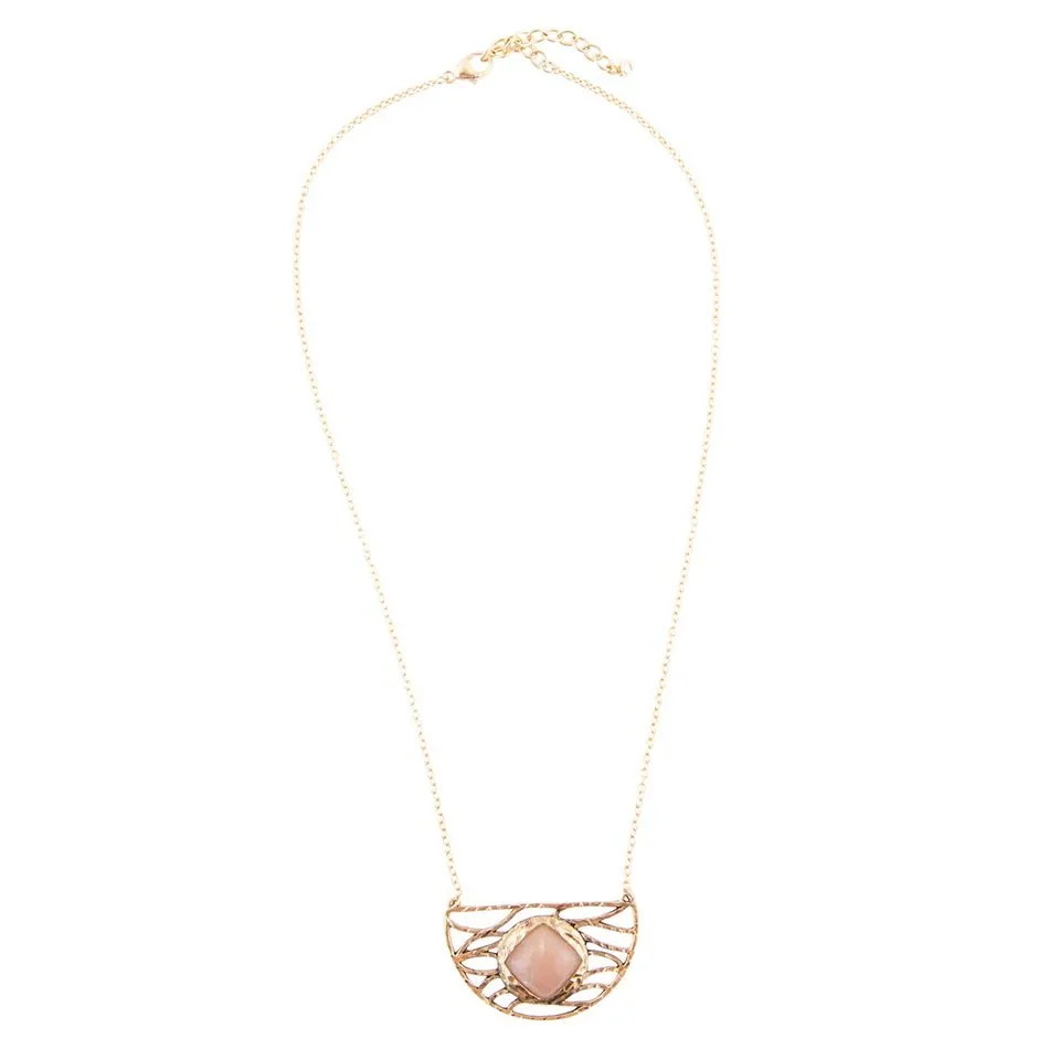 Terra Pink Peach Moonstone and Golden Bronze Necklace sold by Barse product image thumbnail 4