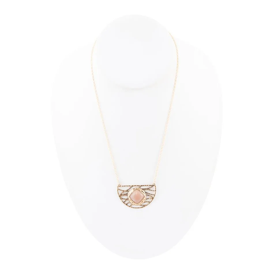 Terra Pink Peach Moonstone and Golden Bronze Necklace sold by Barse product image thumbnail 3
