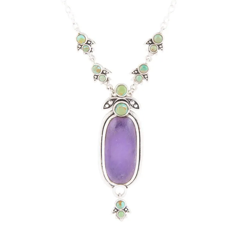 Emile Purple Quartz Sterling Silver Pendant Necklace sold by Barse