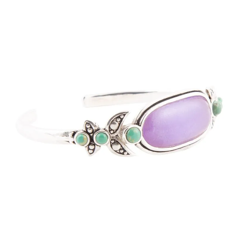 Emile Purple Quartz Sterling Silver Cuff Bracelet sold by Barse
