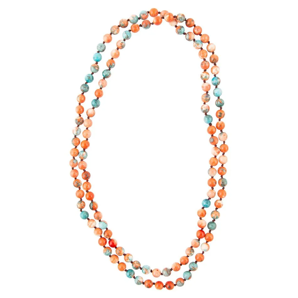 Immeasurable Orange and Blue Ocean Jade Necklace sold by Barse