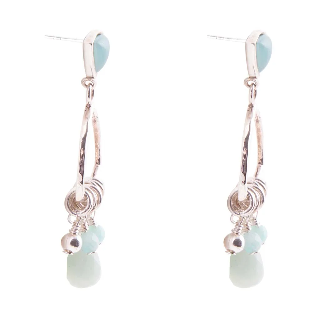 Blue Amazonite and Sterling Silver Chandelier Earrings sold by Barse product image thumbnail 3