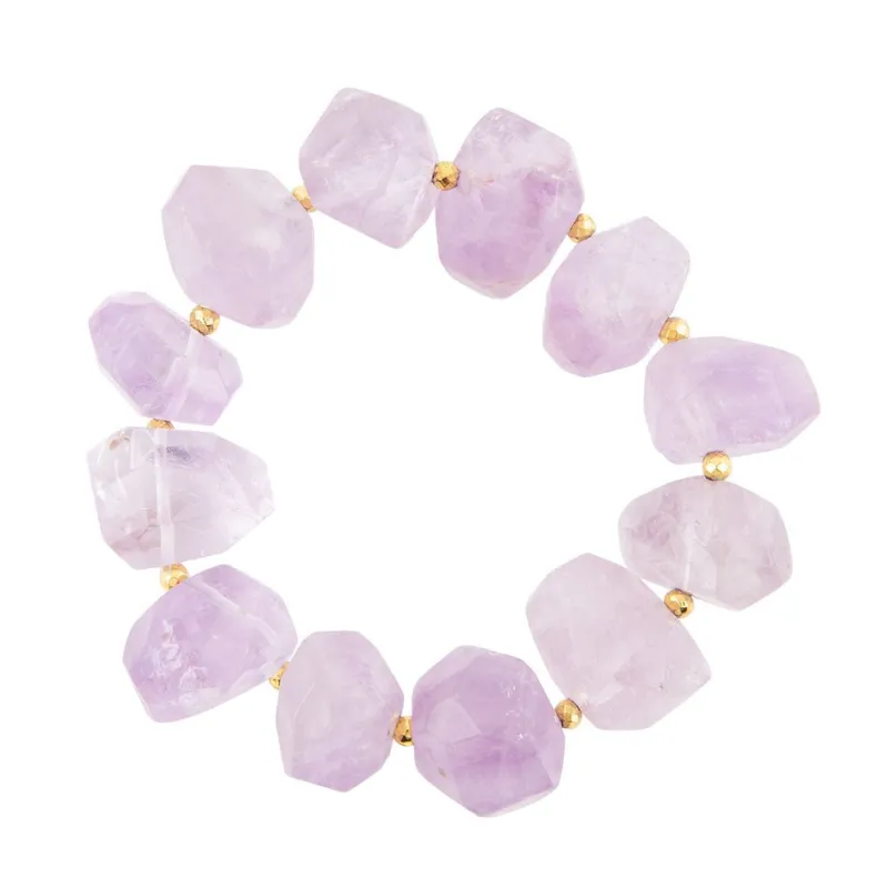 Purple Periwinkle Amethyst Chunky Stretch Bracelet sold by Barse