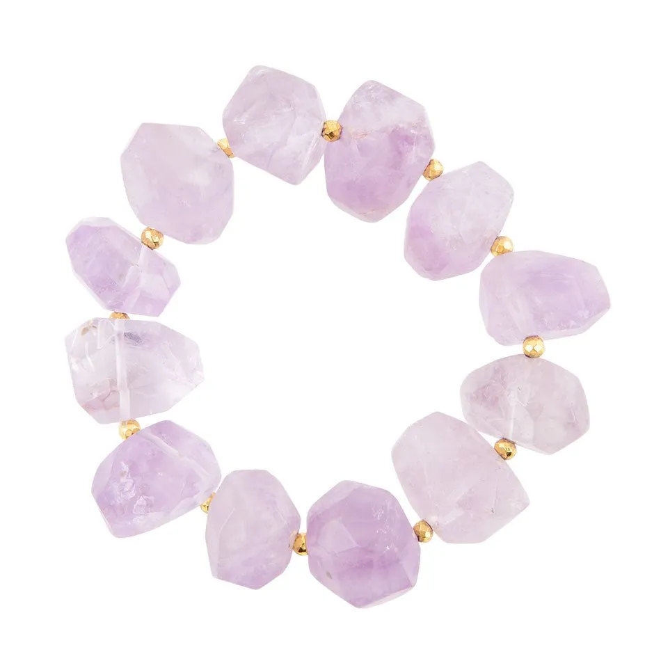 Purple Periwinkle Amethyst Chunky Stretch Bracelet sold by Barse