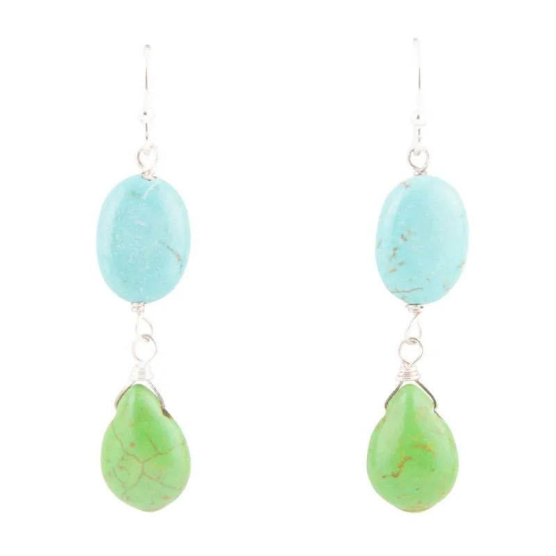 Springtide Green Magnesite and Sterling Silver Earrings sold by Barse