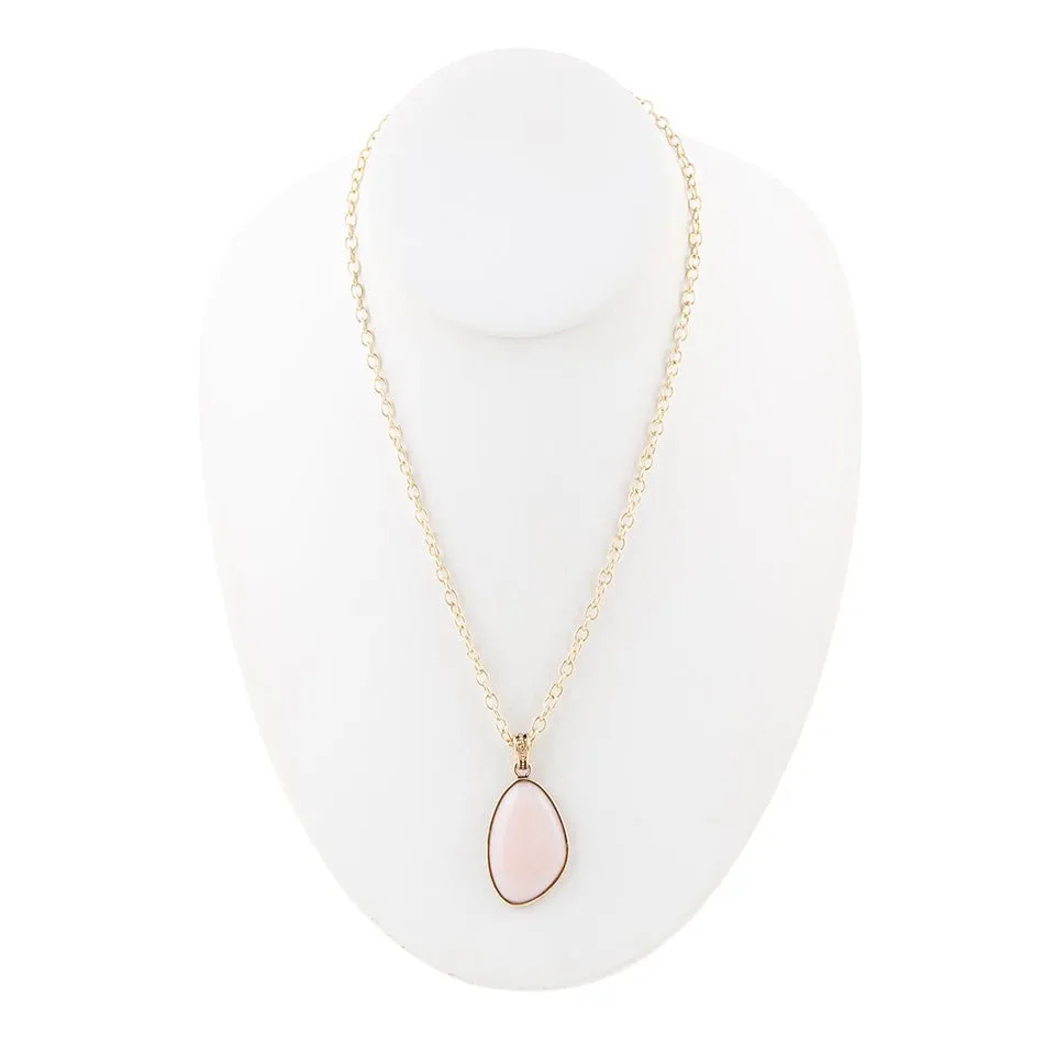 Aruba Pink Opal Golden Pendant Necklace sold by Barse product image thumbnail 3