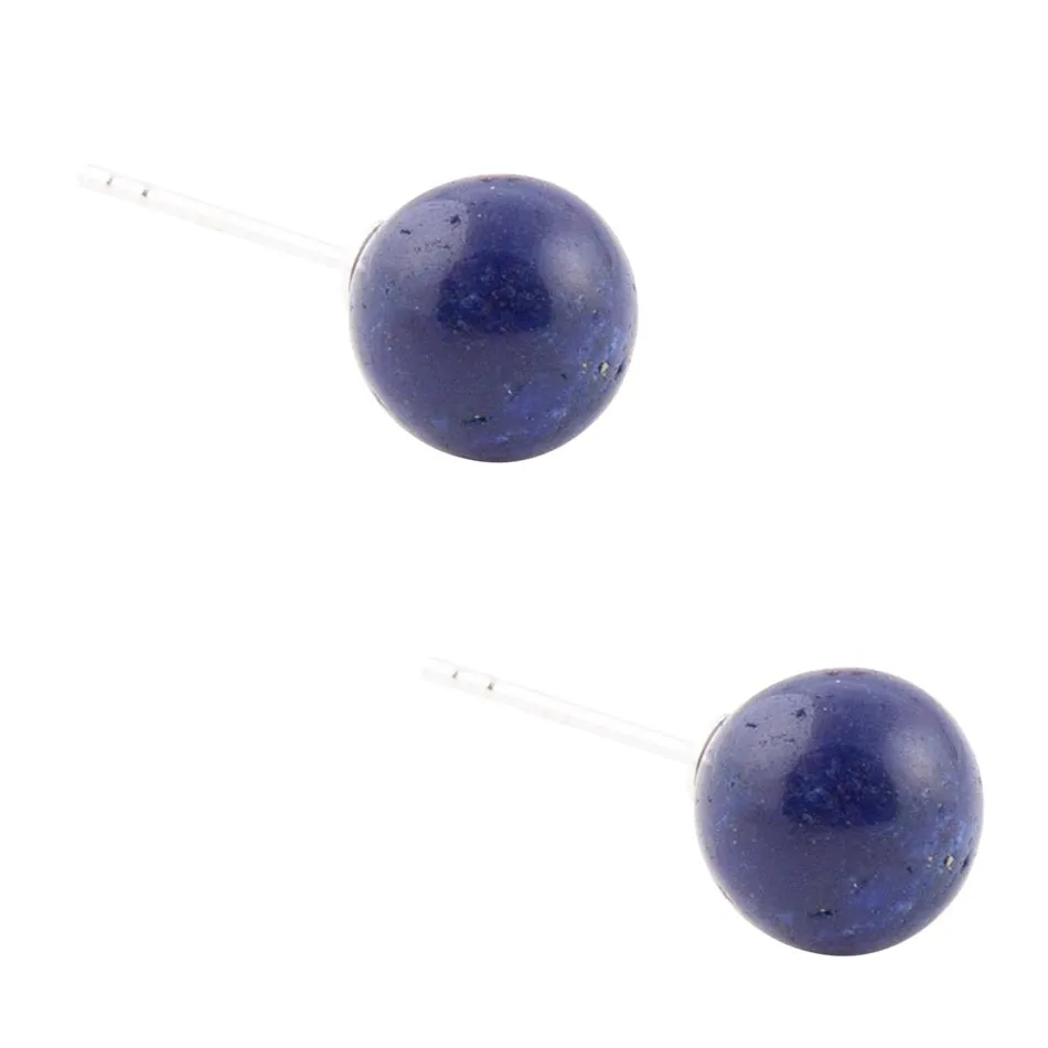 Blue Lapis Sterling Silver Stud Earrings sold by Barse product image thumbnail 3