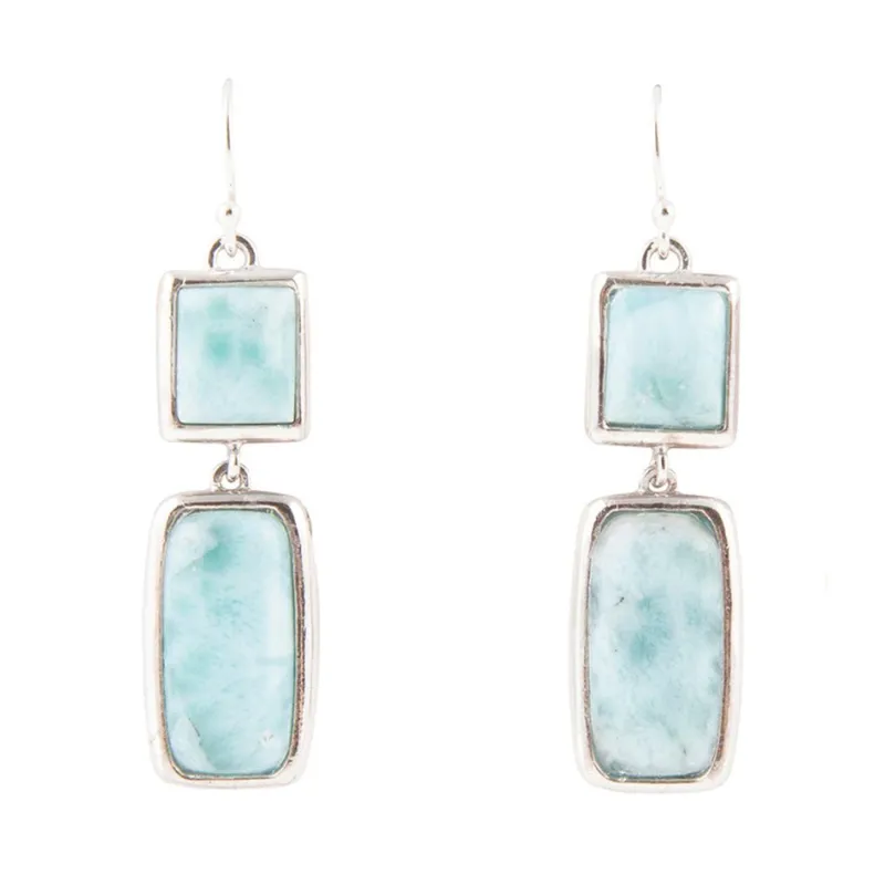 Drops of Blue Larimar Sterling Silver Earrings sold by Barse
