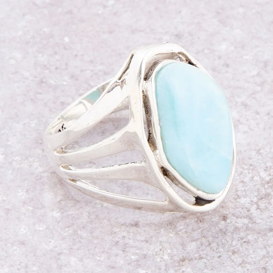 Abstract Blue Larimar and Sterling Silver Statement Ring sold by Barse product image thumbnail 2