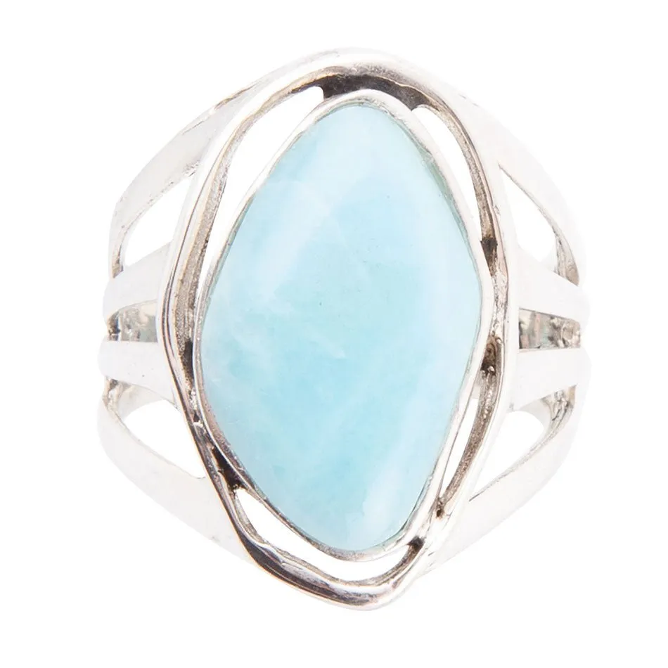 Abstract Blue Larimar and Sterling Silver Statement Ring sold by Barse product image thumbnail 3