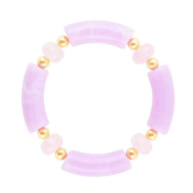Rose Quartz Lilac Stretch Bracelet sold by Barse