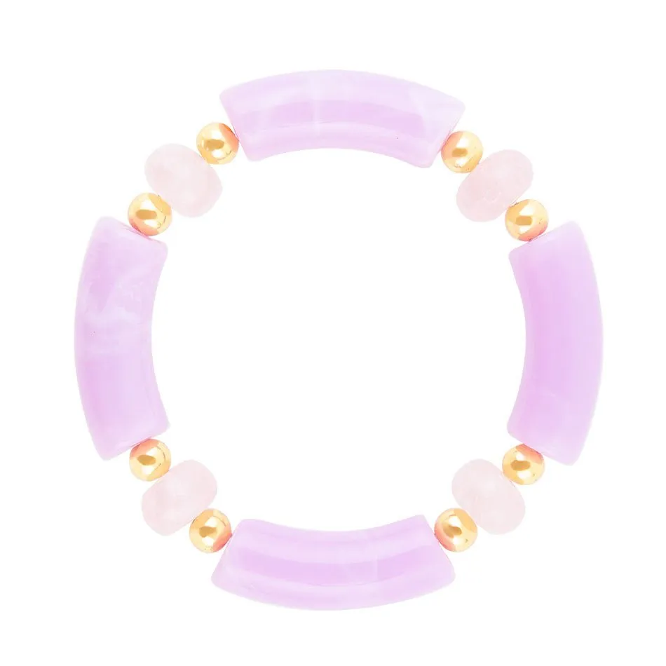 Rose Quartz Lilac Stretch Bracelet sold by Barse