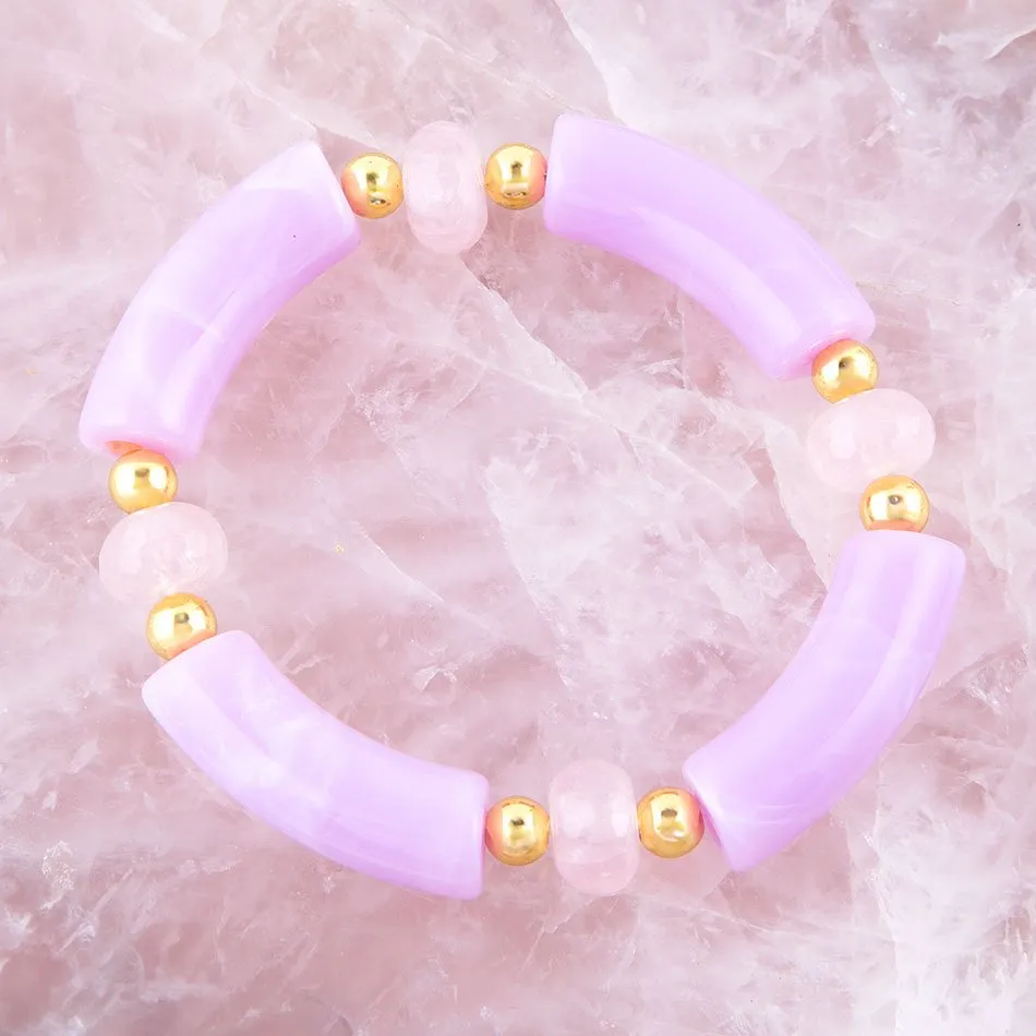 Rose Quartz Lilac Stretch Bracelet sold by Barse product image thumbnail 2