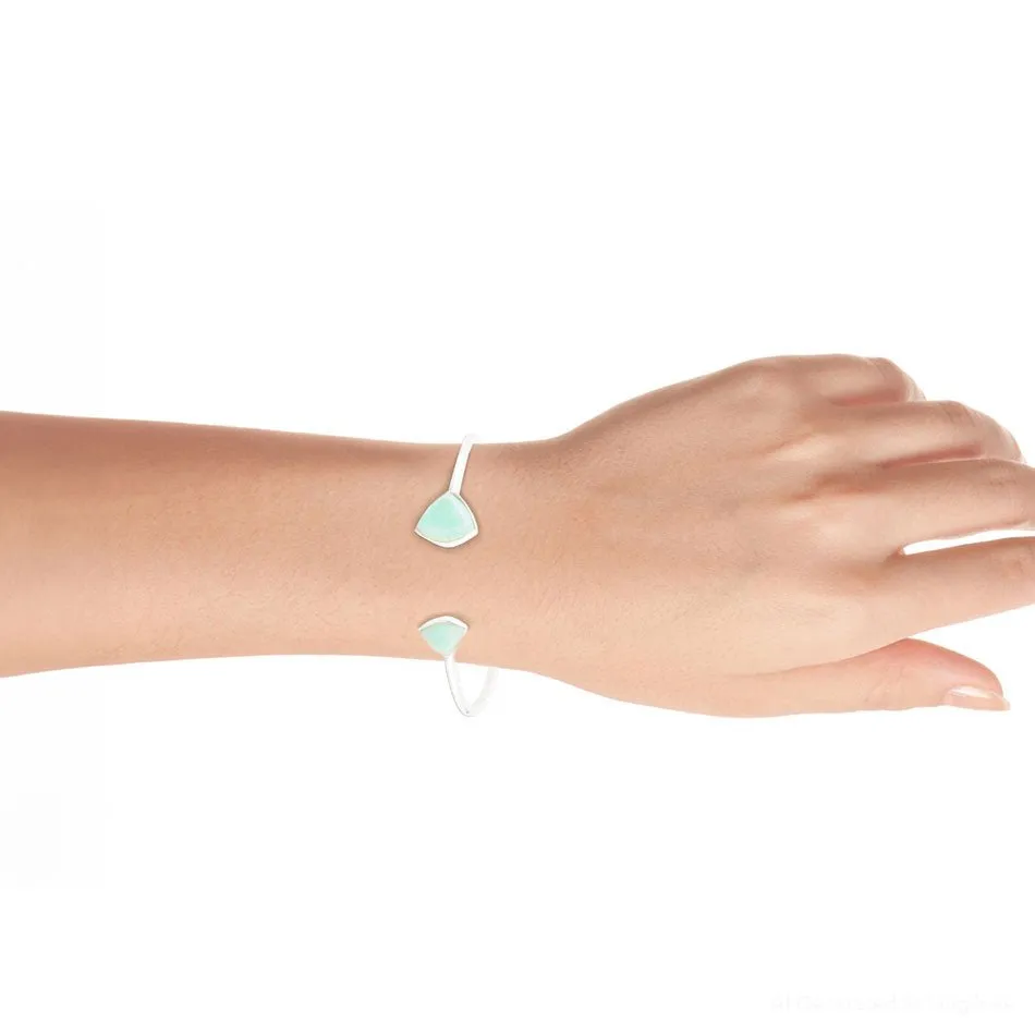 Green Chrysophase Open Sterling Silver Cuff Bracelet sold by Barse product image thumbnail 5