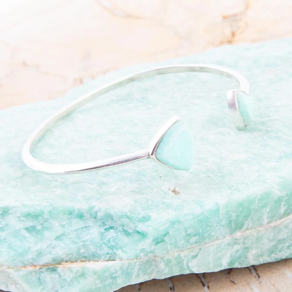 Green Chrysophase Open Sterling Silver Cuff Bracelet sold by Barse product image thumbnail 2