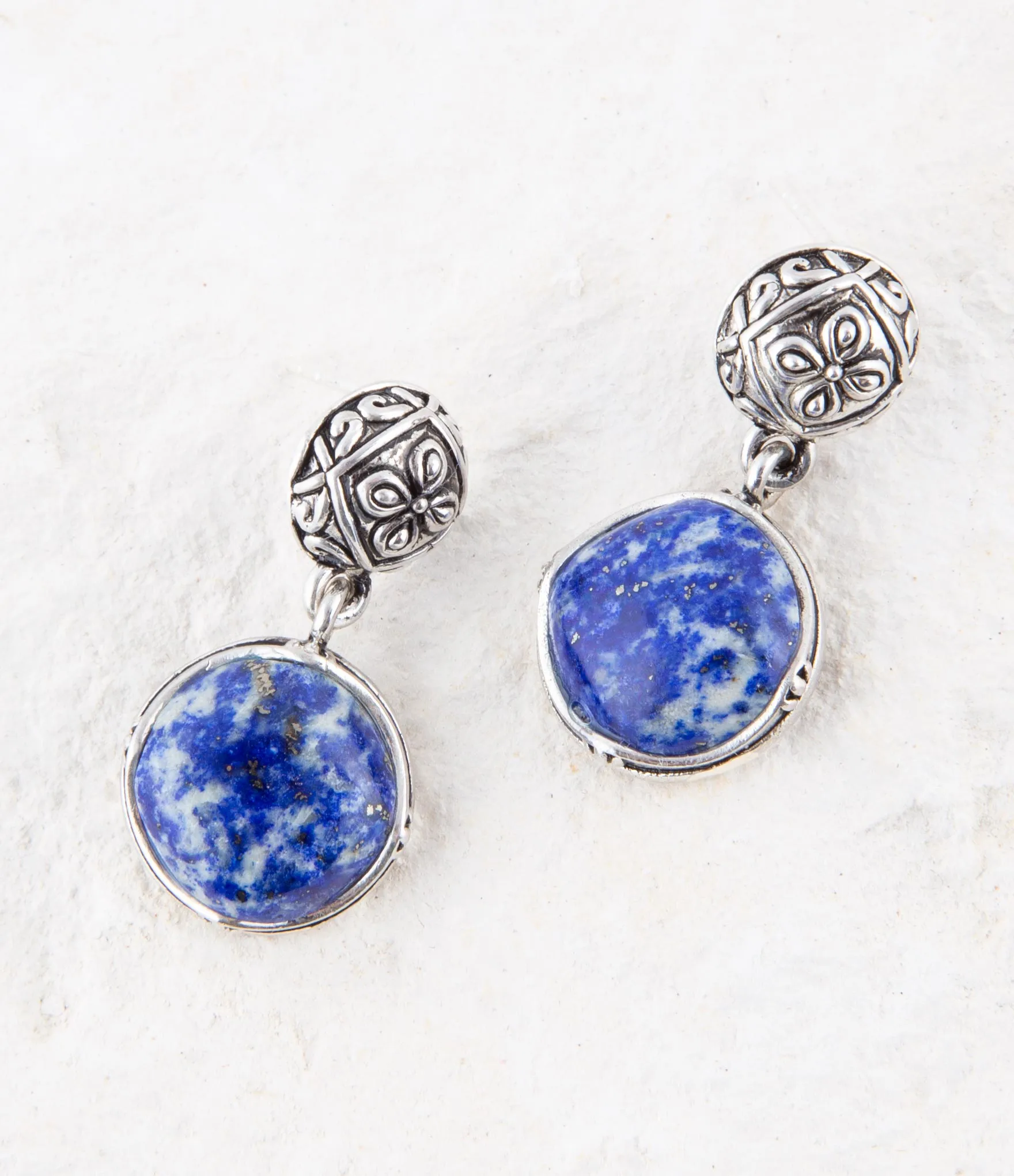 Madrid Blue Lapis Sterling Silver Post Drop Earrings sold by Barse product image thumbnail 2