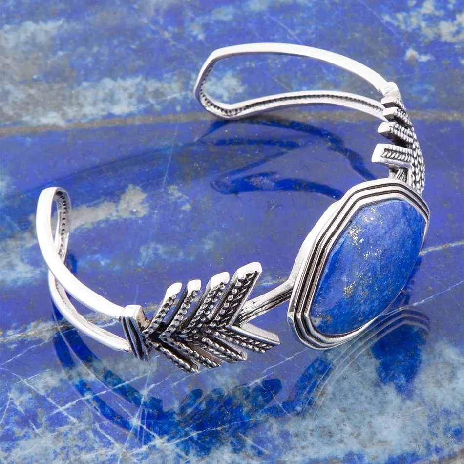 Blue Lapis and Sterling Silver Statement Cuff sold by Barse product image thumbnail 2