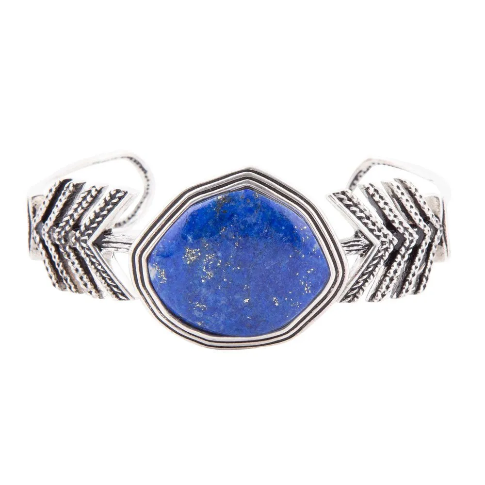 Blue Lapis and Sterling Silver Statement Cuff sold by Barse product image thumbnail 3