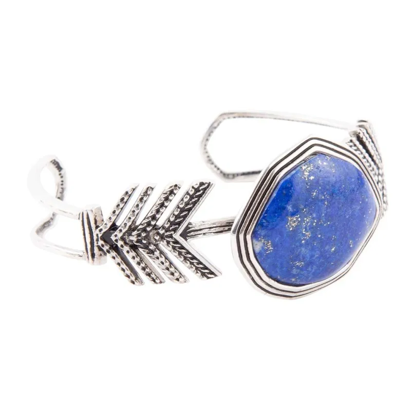 Blue Lapis and Sterling Silver Statement Cuff sold by Barse