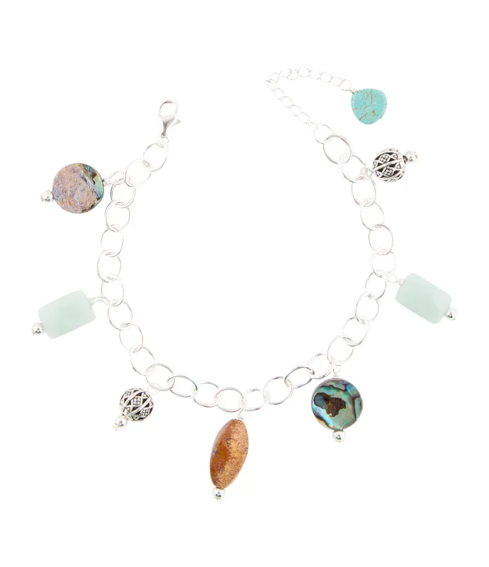 Blue Abalone Sterling Silver Charm Bracelet sold by Barse