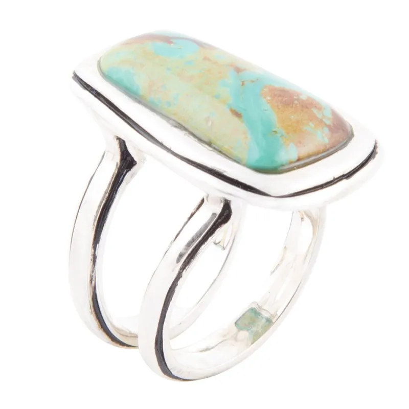 Art Blue Turquoise and Sterling Silver Statement Ring sold by Barse