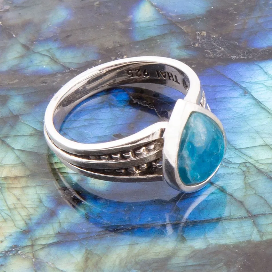 Astro Teardrop Blue Apatite and Sterling Silver Ring sold by Barse product image thumbnail 2