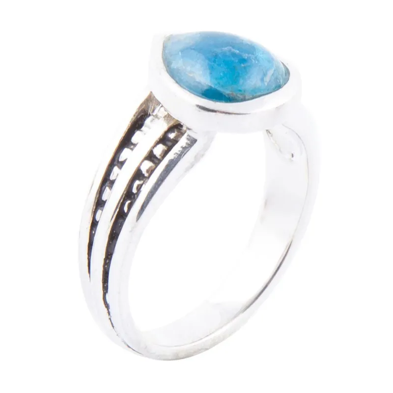 Astro Teardrop Blue Apatite and Sterling Silver Ring sold by Barse
