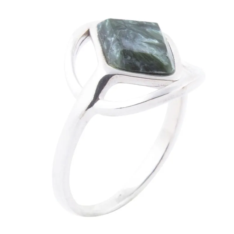 North Star Green Seraphinite and Sterling Silver Ring sold by Barse