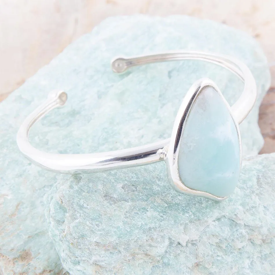 Organic Blue Larimar and Sterling Silver Cuff Bracelet sold by Barse product image thumbnail 4