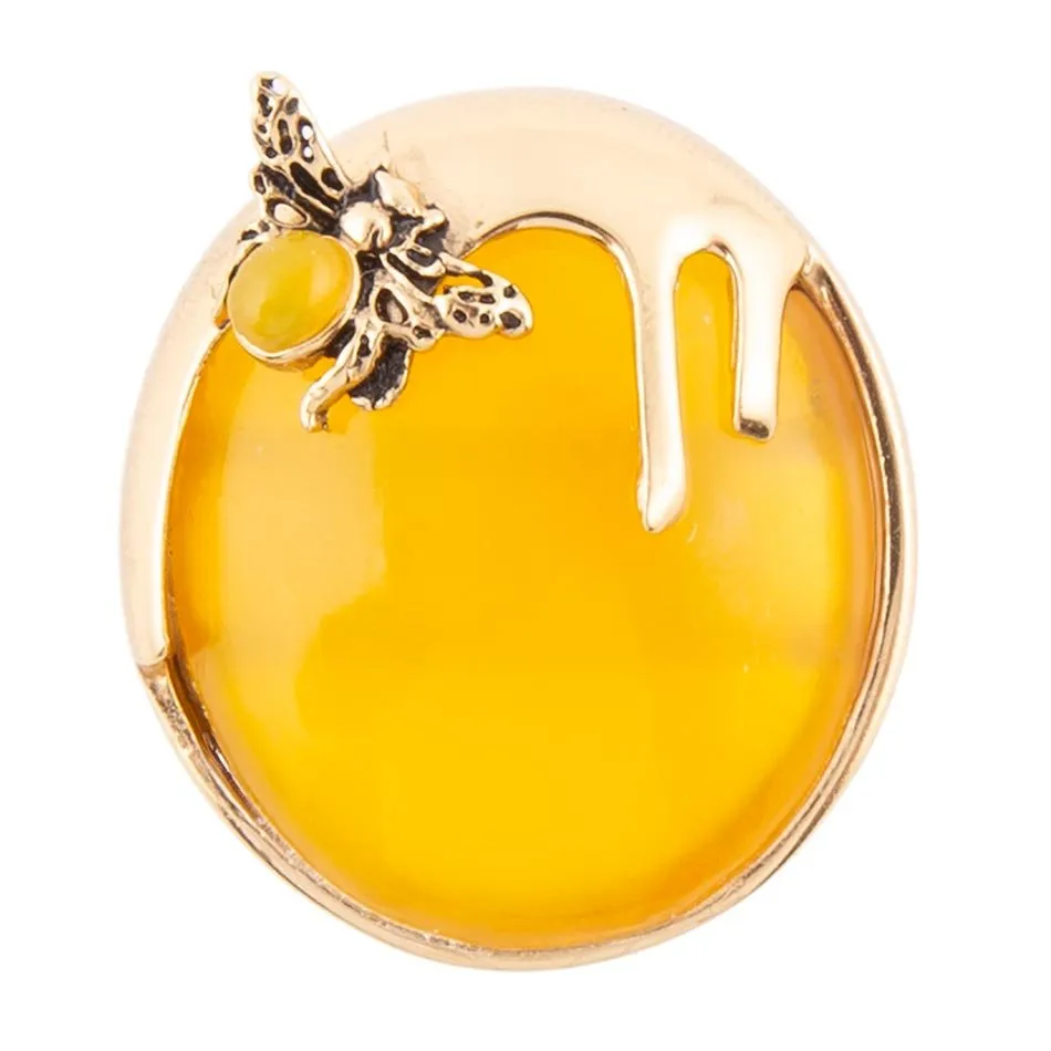 Honey Bee Yellow Agate Golden Ring sold by Barse product image thumbnail 3