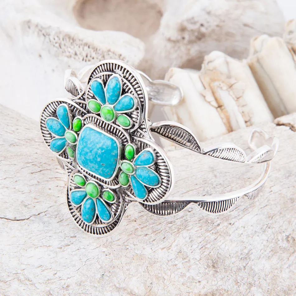 Zion Blue Turquoise Sterling Silver Cuff Bracelet sold by Barse product image thumbnail 2
