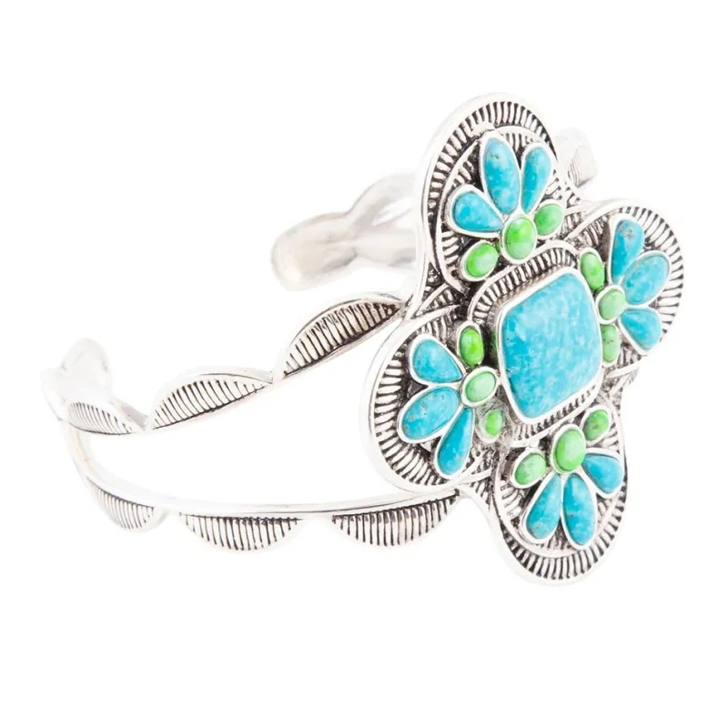 Zion Blue Turquoise Sterling Silver Cuff Bracelet sold by Barse