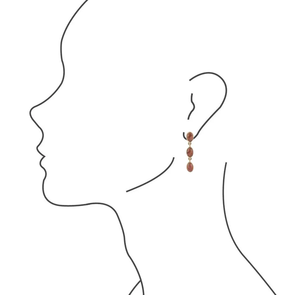 Three Times the Orange Sponge Coral Golden Drop Earrings sold by Barse product image thumbnail 3