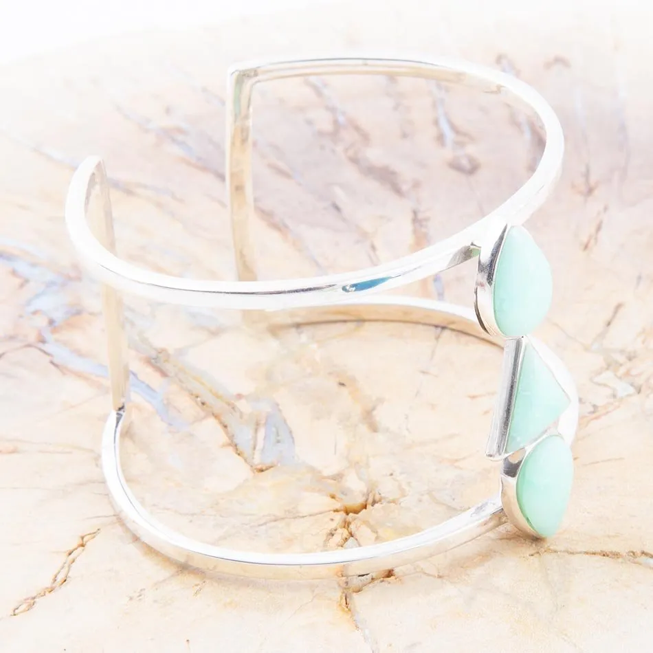 Lahana Green Chrysoprase Sterling Silver Statement Cuff Bracelet sold by Barse product image thumbnail 2