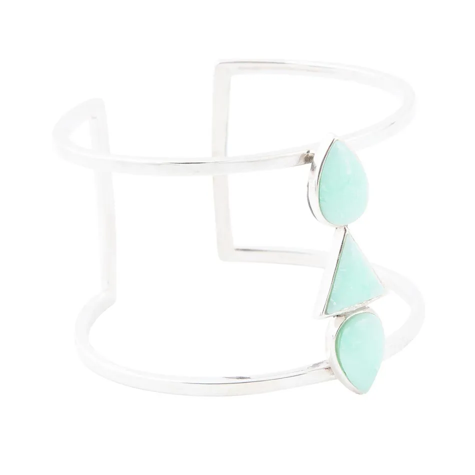 Lahana Green Chrysoprase Sterling Silver Statement Cuff Bracelet sold by Barse