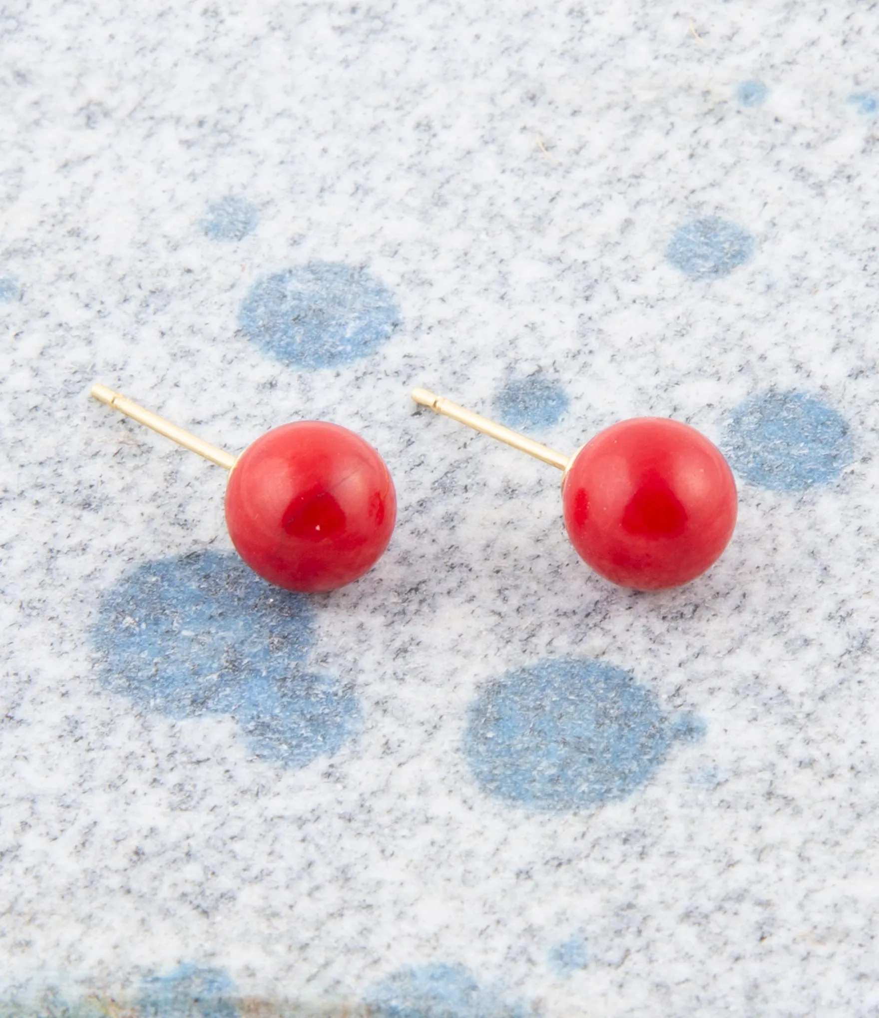 Dot of Red Coral Stud Earrings sold by Barse product image thumbnail 2